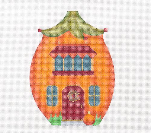 Melissa Shirley Designs Pumpkin House Red Door Needlepoint Canvas