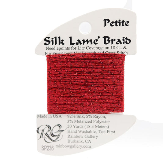 Rainbow Gallery Silk Lame Braid Petite - 236 True Red