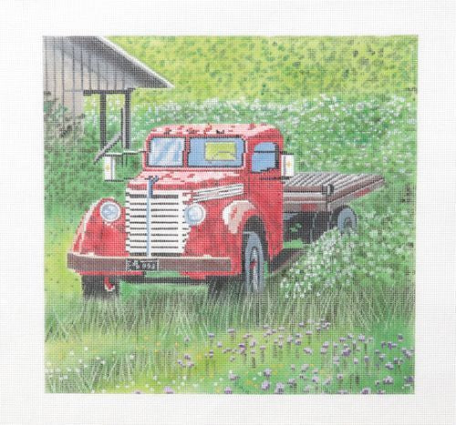 Patti Mann Red Truck Needlepoint Canvas