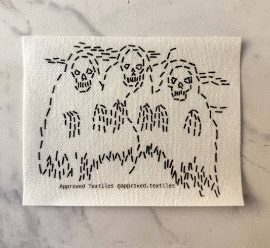 Approved Textiles Spooky Skeletons Mending and Embroidery Transfers