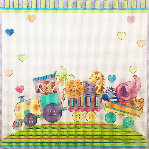 Alice Peterson Co. Circus Train - Birth Needlepoint Canvas