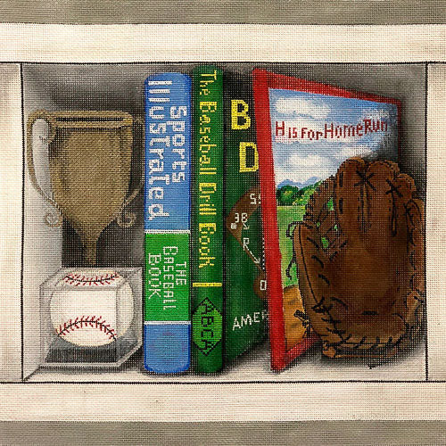 Alice Peterson Co. Baseball Book Nook Needlepoint Canvas