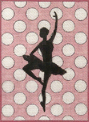 Alice Peterson Co. Ballerina Silhouette On Polka Dots Needlepoint Canvas