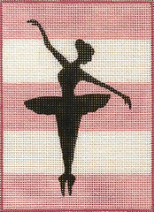 Alice Peterson Co. Ballerina Silhouette On Stripes Needlepoint Canvas