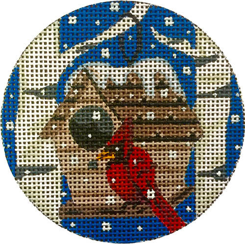 Alice Peterson Co. Cardinal With Red Birdhouse Needlepoint Canvas