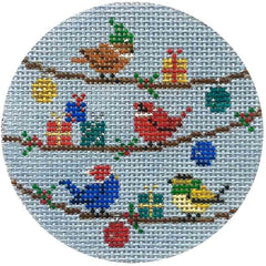 Alice Peterson Co. Birds With Christmas Gifts Needlepoint Canvas