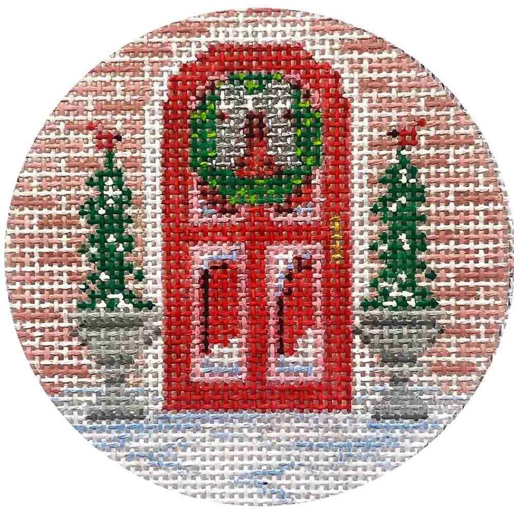 Alice Peterson Co. Christmas Red Door Ornament Needlepoint Canvas