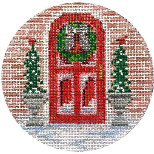 Alice Peterson Co. Christmas Red Door Ornament Needlepoint Canvas