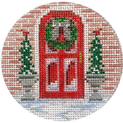 Alice Peterson Co. Christmas Red Door Ornament Needlepoint Canvas