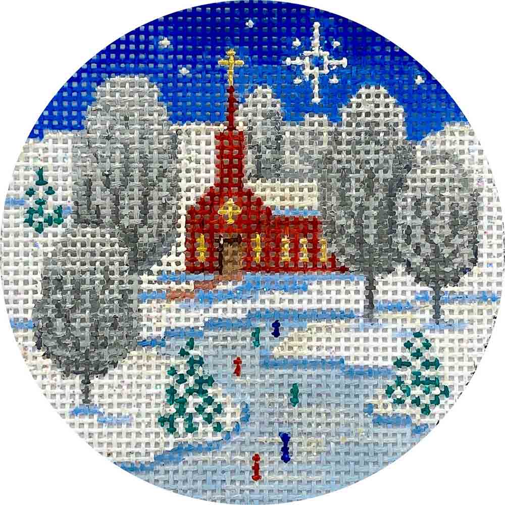 Alice Peterson Co. Church Scene Ornament Needlepoint Canvas