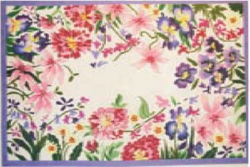 Lee's Needle Arts Floral Rug with Open Center Needlepoint Canvas