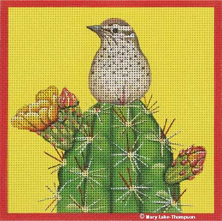 Melissa Shirley Designs Cactus Wren Needlepoint Canvas