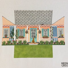 Needle Crossings Summer House Brick Cover Needlepoint Canvas