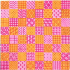 Kate Dickerson Needlepoint Collections Chess/Checkers Board - Geometric Patterns - Pinks & Oranges Needlepoint Canvas