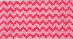 Kate Dickerson Needlepoint Collections Clutch Insert - Zigzag Light Pink & Bright Pink Needlepoint Canvas