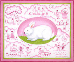 Kate Dickerson Needlepoint Collections Bunny Toile Pinks Needlepoint Canvas