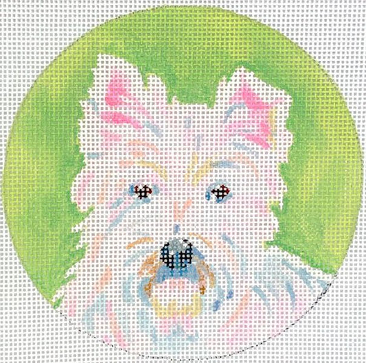 Kate Dickerson Needlepoint Collections Megan Carn Westie Dog Ornament Needlepoint Canvas