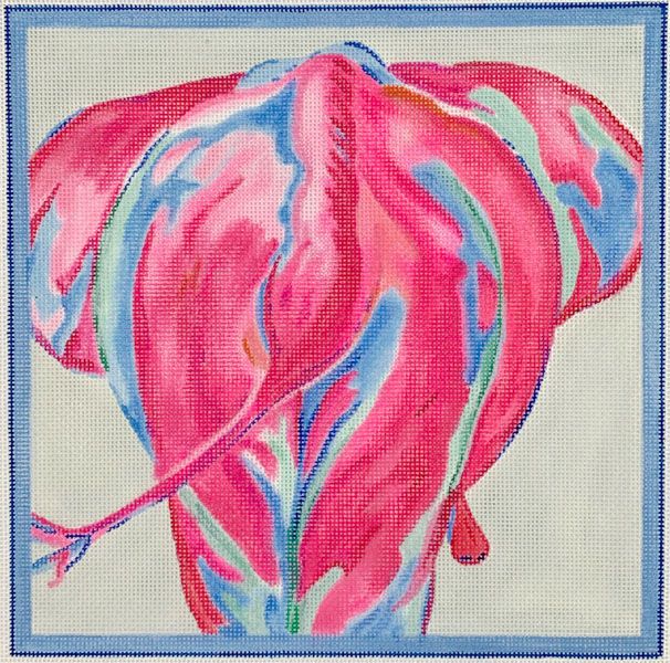 Kate Dickerson Needlepoint Collections Megan Carn - Elephant Tail - Fuchsia & Blue Needlepoint Canvas