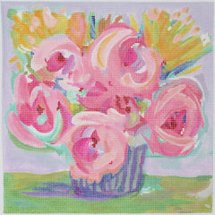 Kate Dickerson Needlepoint Collections Maren Devine - Limbo Roses Needlepoint Canvas