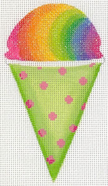 Kate Dickerson Needlepoint Collections Mini Sweet Treat Rainbow Snow Cone Needlepoint Canvas