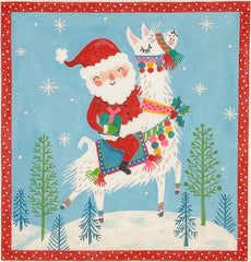 Kate Dickerson Needlepoint Collections Rebecca Jones - Santa Dashing Through The Snow on A Llama Needlepoint Canvas