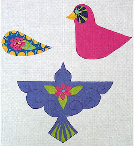 Zecca 2 Birds #3 Needlepoint Canvas