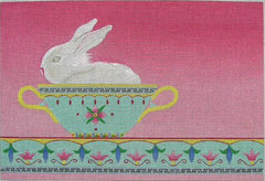 Zecca Bunny In A Soup Bowl Needlepoint Canvas