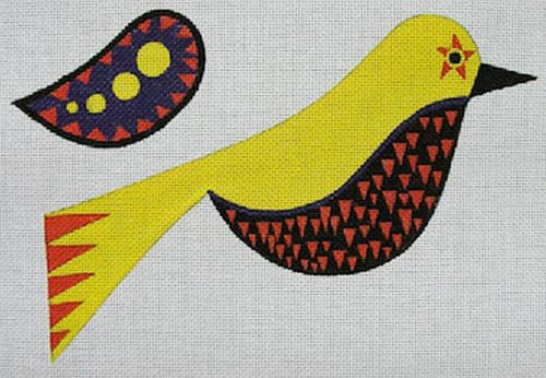 Zecca Black Breasted Birdie Needlepoint Canvas