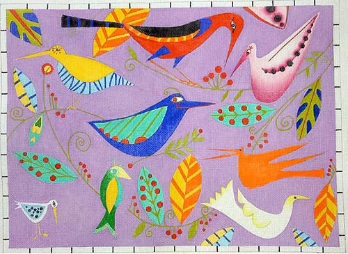 Zecca All The Birds Needlepoint Canvas