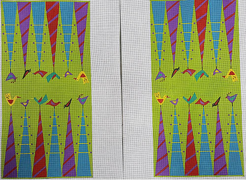 Zecca Birdie Backgammon Needlepoint Canvas