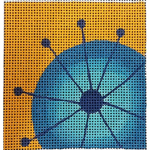 Zecca Blue Pollen Square Needlepoint Canvas