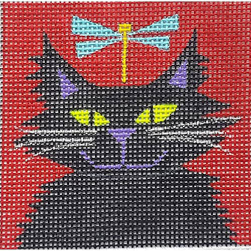 Zecca Black Cat Needlepoint Canvas