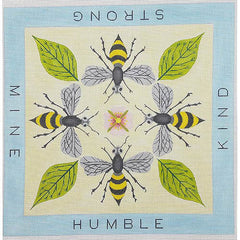 Zecca Bee Mine Kind Humble Strong Needlepoint Canvas