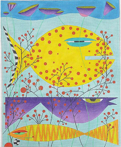 Zecca 3 Fish  Needlepoint Canvas