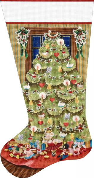 Melissa Shirley Designs 12 Days Tree Sock Needlepoint Canvas