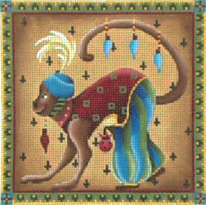 Melissa Shirley Designs Circus Monkey Needlepoint Canvas