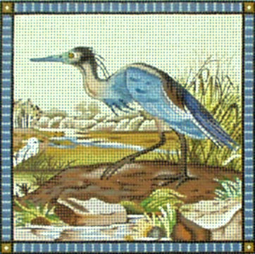 Melissa Shirley Designs Blue Heron Needlepoint Canvas - 13M