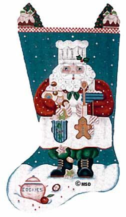 Melissa Shirley Designs Cookie Santa Stocking Needlepoint Canvas