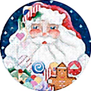 Melissa Shirley Designs Candy Santa Orn Needlepoint Canvas