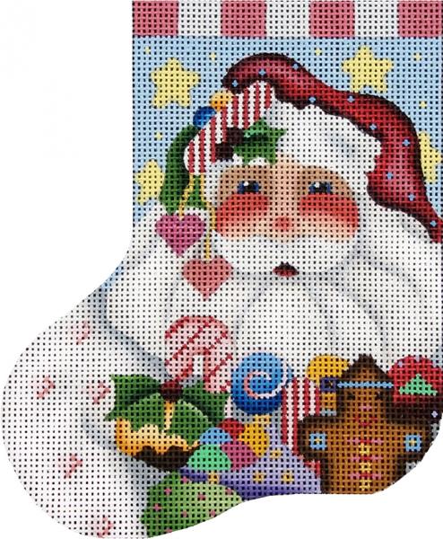 Melissa Shirley Designs Candy Claus MiniStocking Needlepoint Canvas