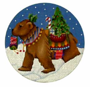 Melissa Shirley Designs Brown Bear Ornament 0 Needlepoint Canvas