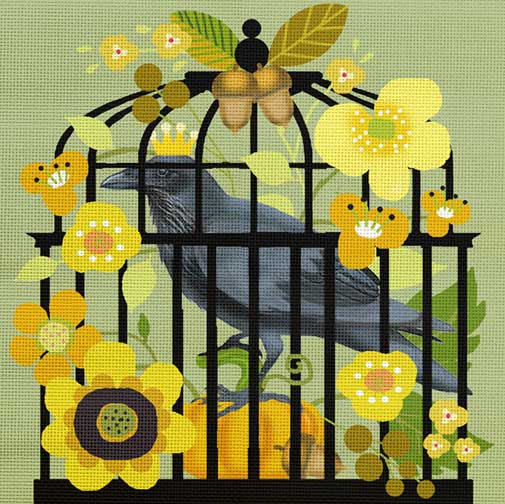 Melissa Shirley Designs Crow Cage Needlepoint Canvas