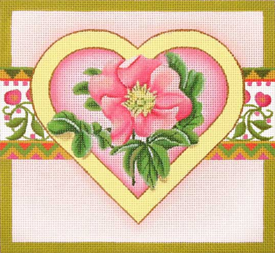 Melissa Shirley Designs Coral Heart Needlepoint Canvas