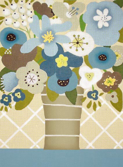 Melissa Shirley Designs Blue Bouquet Needlepoint Canvas