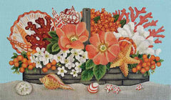 Melissa Shirley Designs Coral Basket Needlepoint Canvas