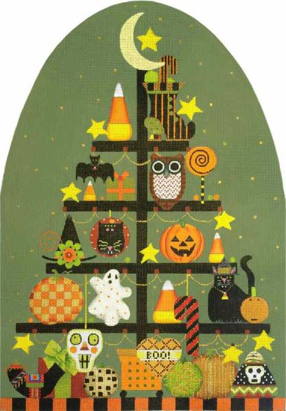 Melissa Shirley Designs Big Halloween Tree Needlepoint Canvas