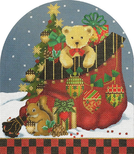Melissa Shirley Designs Acorn Santa Bag Needlepoint Canvas