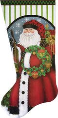 Melissa Shirley Designs Big Acorn Santa Sock Needlepoint Canvas