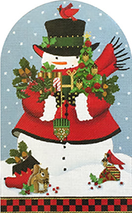 Melissa Shirley Designs Acorn Snowman Dome Needlepoint Canvas