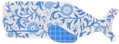 Melissa Shirley Designs Blue Floral Whale Needlepoint Canvas